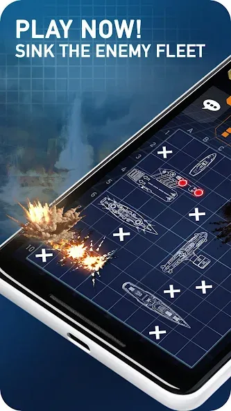 Скачать взломанную Fleet Battle — Sea Battle  [МОД Все открыто] — последняя версия apk на Андроид screen 1