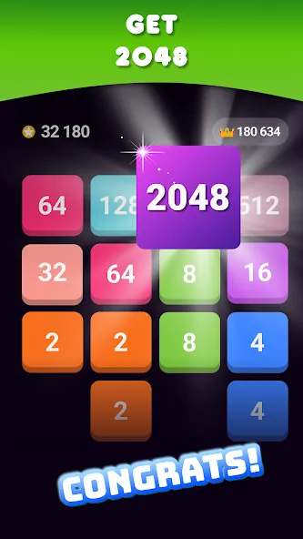 Взломанная 2048: Puzzle Game! Merge Block (Две тысячи сорок восемь)  [МОД Много монет] — полная версия apk на Андроид screen 2