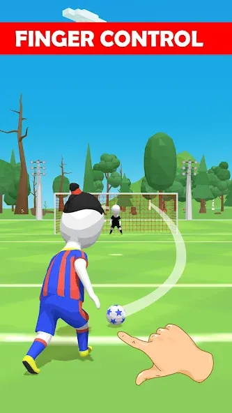 Скачать взломанную Stickman Freekick: Soccer game  [МОД Много денег] — последняя версия apk на Андроид screen 1