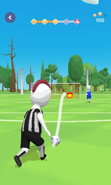 Скачать взломанную Stickman Freekick: Soccer game  [МОД Много денег] — последняя версия apk на Андроид screen 5