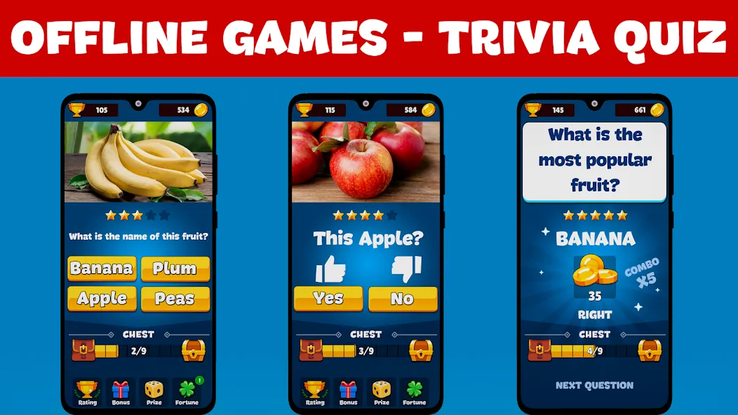 Взлом Trivia Quiz: Fun Offline Games  [МОД Unlocked] — последняя версия apk на Андроид screen 1