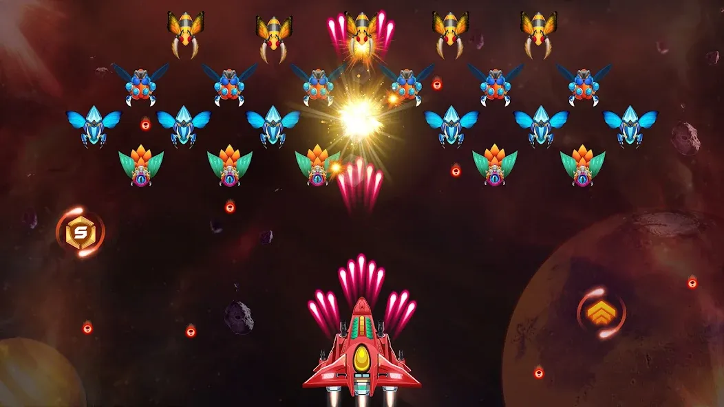 Скачать взлом Galaxy Attack — Alien Shooter (Гэлэкси аттак)  [МОД Бесконечные деньги] — последняя версия apk на Андроид screen 5