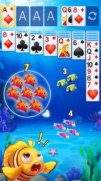 Взлом Solitaire Fish  [МОД Бесконечные деньги] — стабильная версия apk на Андроид screen 1