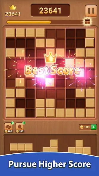 Скачать взломанную Wood Block Puzzle (Вуд Блок Пазл)  [МОД Unlocked] — полная версия apk на Андроид screen 3