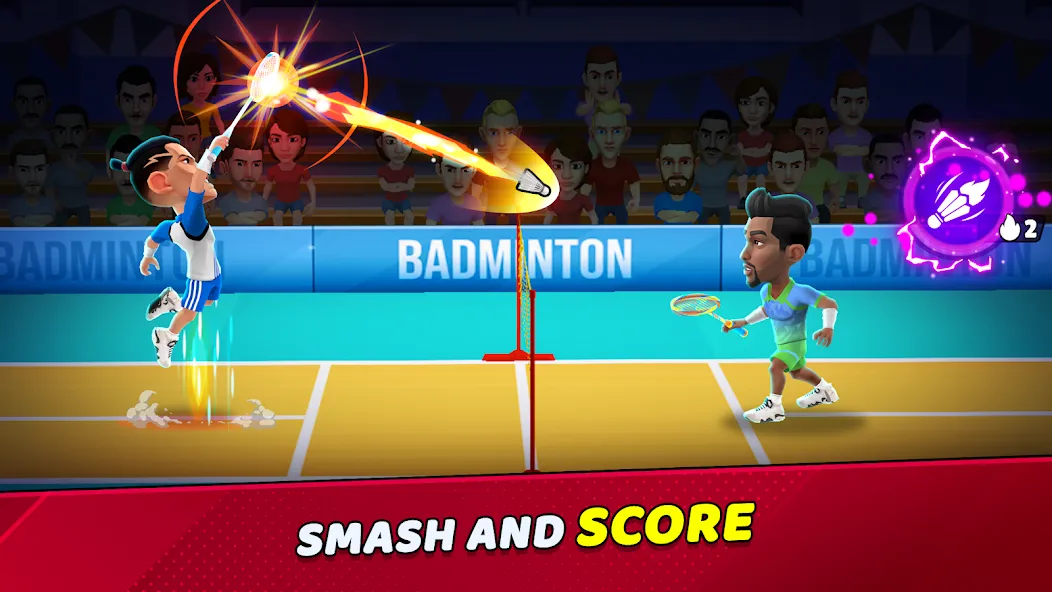 Скачать взломанную Badminton Clash 3D (Бадминтон Клаш 3D)  [МОД Много денег] — стабильная версия apk на Андроид screen 1