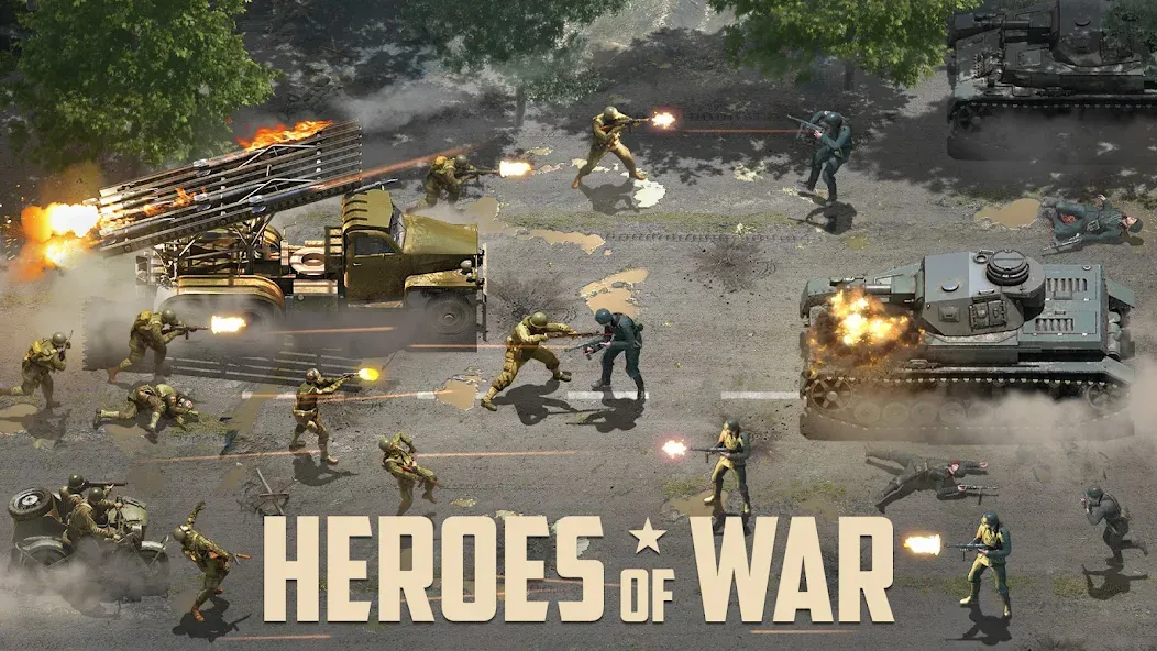 Взлом Heroes of War: Idle army game (Герои войны)  [МОД Unlimited Money] — последняя версия apk на Андроид screen 1