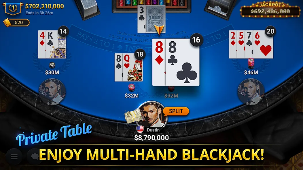 Взлом Blackjack Championship (Блэкджек Чемпионат)  [МОД Menu] — последняя версия apk на Андроид screen 5