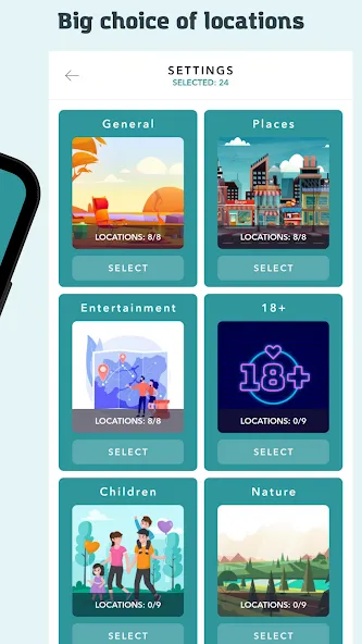 Скачать взломанную SpyFall — game for the party  [МОД Много денег] — последняя версия apk на Андроид screen 2