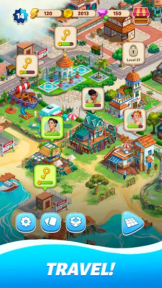 Скачать взлом Travel Town — Merge Adventure (Трэвел Таун)  [МОД Unlimited Money] — стабильная версия apk на Андроид screen 4