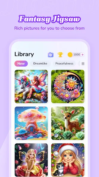 Скачать взлом Fantasy Jigsaw — HD Puzzle (Фэнтези Пазл)  [МОД Menu] — последняя версия apk на Андроид screen 3