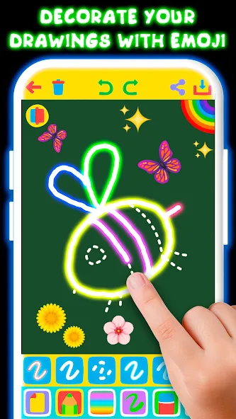 Скачать взлом Drawing For Kids — Glow Draw  [МОД Бесконечные монеты] — полная версия apk на Андроид screen 5