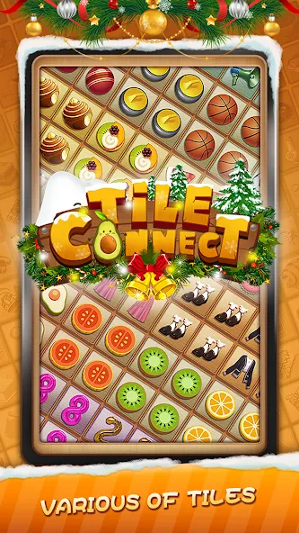 Взломанная Tile Connect — Matching Games (Тайл Коннект)  [МОД Unlimited Money] — стабильная версия apk на Андроид screen 1