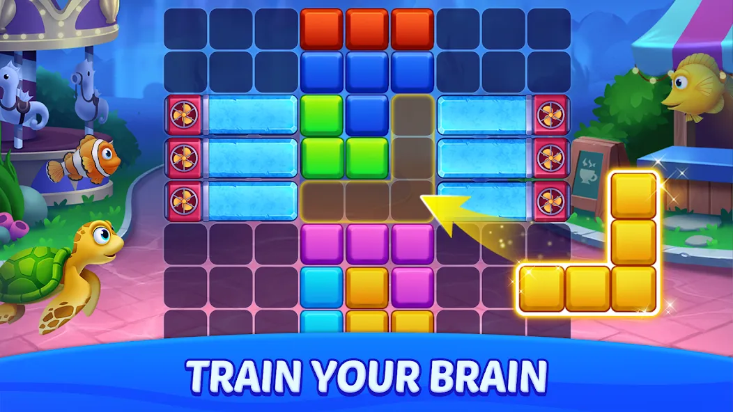 Взломанная Block Puzzle Ocean  [МОД Бесконечные деньги] — стабильная версия apk на Андроид screen 2