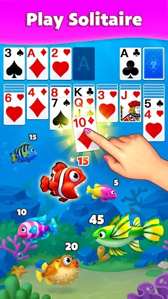 Взлом Solitaire Fish  [МОД Много денег] — полная версия apk на Андроид screen 1