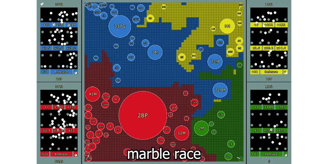 Скачать взломанную Marble Race and Territory War (Марбл Рейс и Территориальная Война)  [МОД Unlocked] — стабильная версия apk на Андроид screen 1