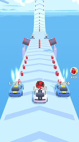 Скачать взлом Merge Car Run — Evolution Race (Мердж Кар Ран)  [МОД Menu] — полная версия apk на Андроид screen 4