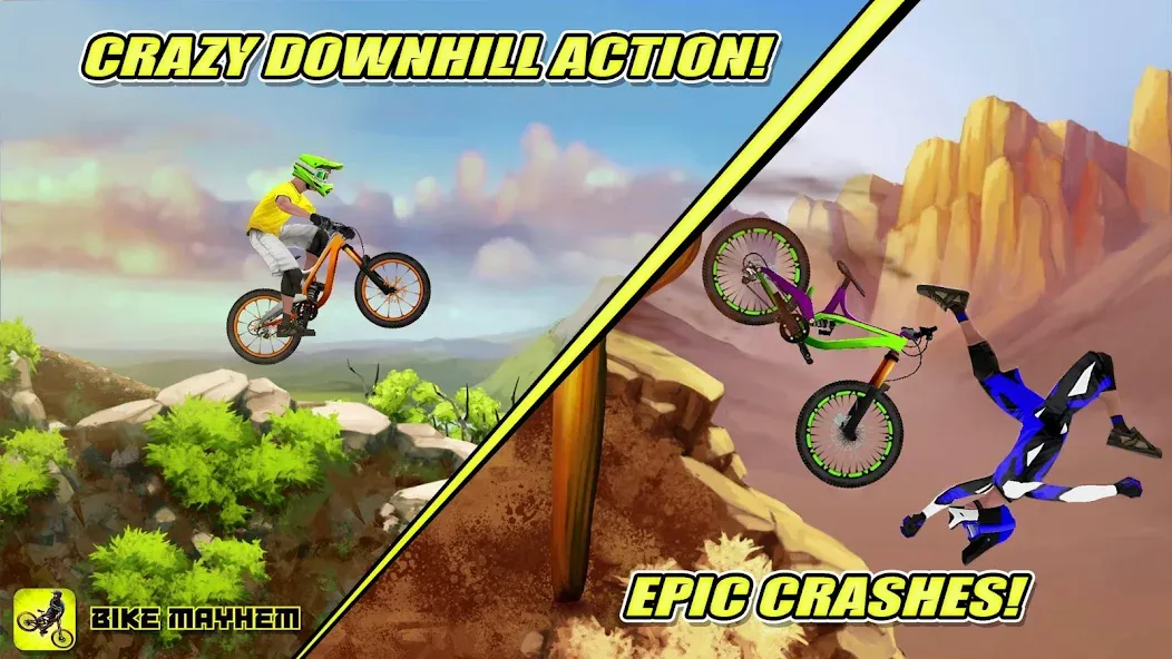 Взломанная Bike Mayhem Free (Байк Мейхем Фри)  [МОД Много монет] — стабильная версия apk на Андроид screen 1