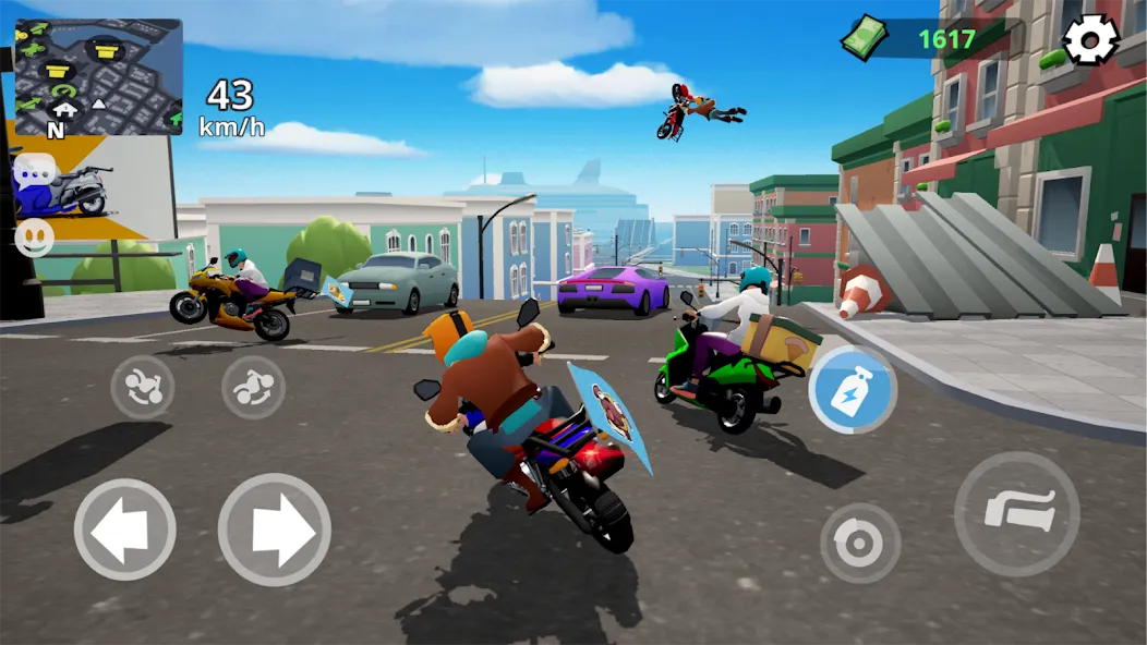 Скачать взломанную Moto City: Mad Bike Delivery (Мото Сити)  [МОД Unlocked] — полная версия apk на Андроид screen 2