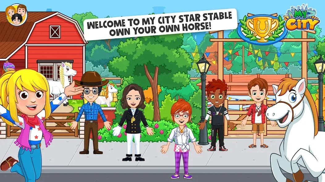 Скачать взломанную My City: Star Horse Stable (Мой город)  [МОД Все открыто] — стабильная версия apk на Андроид screen 1