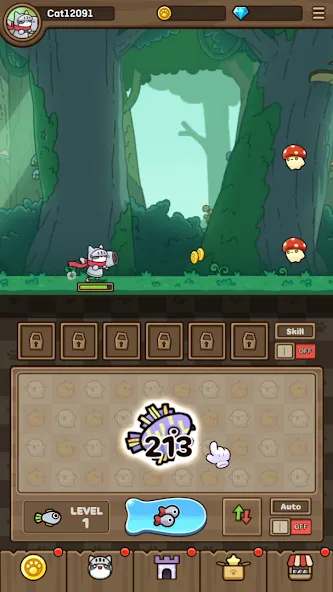 Взломанная Cat Hero : Idle RPG (Кэт Хиро)  [МОД Много монет] — полная версия apk на Андроид screen 1