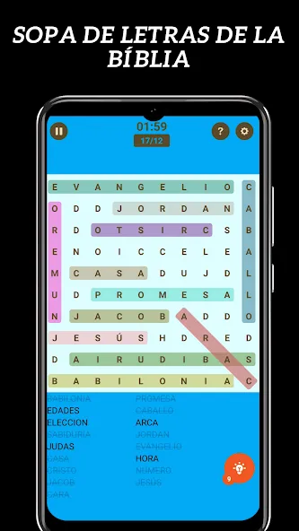 Взломанная Sopa de Letras de la Bíblia  [МОД Unlimited Money] — полная версия apk на Андроид screen 1