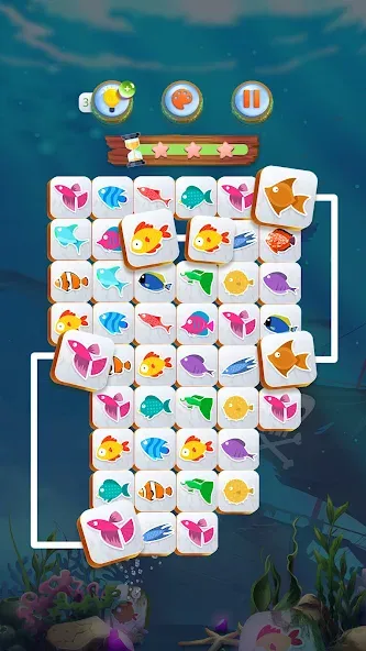 Взлом Mahjong Connect Fish World (Мацзян Коннект Рыбный Мир)  [МОД Много денег] — стабильная версия apk на Андроид screen 1