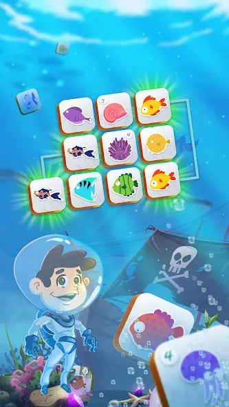 Взлом Mahjong Connect Fish World (Мацзян Коннект Рыбный Мир)  [МОД Много денег] — стабильная версия apk на Андроид screen 4