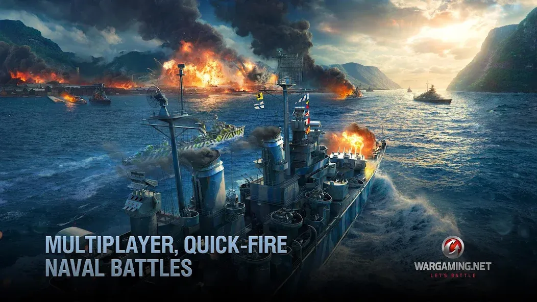 Взломанная World of Warships Blitz War (Ворлд оф Варшипс Блиц Вар)  [МОД Меню] — полная версия apk на Андроид screen 4