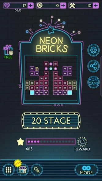 Взломанная Neon bricks  [МОД Много денег] — стабильная версия apk на Андроид screen 1