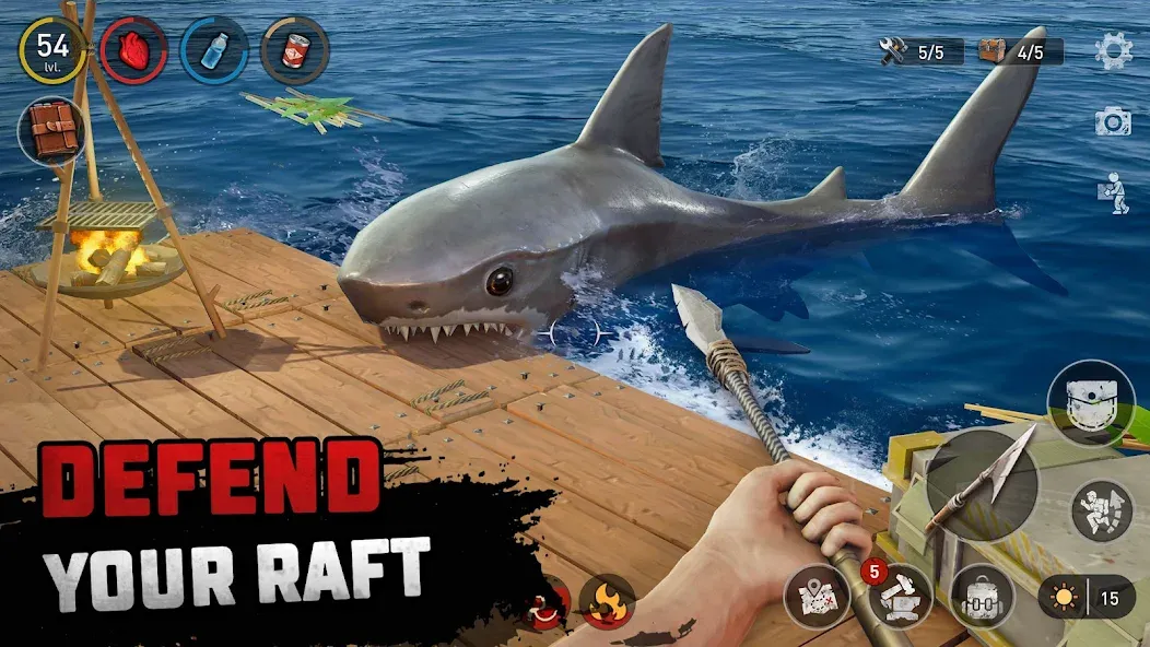 Взломанная Raft® Survival — Ocean Nomad (Рафт)  [МОД Unlocked] — полная версия apk на Андроид screen 2