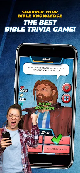 Взлом Bible Trivia Game: Heroes (Библейская игра викторина)  [МОД Menu] — полная версия apk на Андроид screen 1