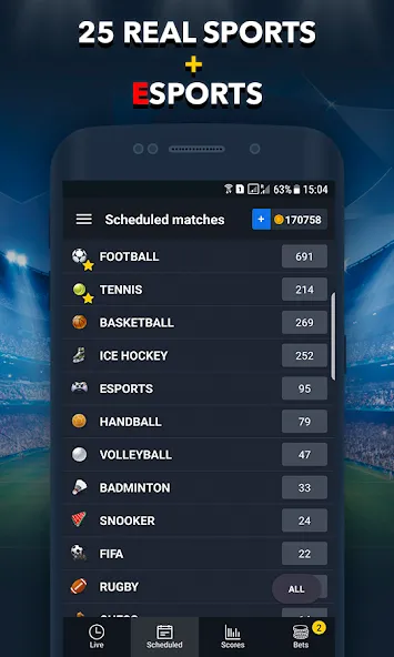 Взломанная Sports Betting Game — BETUP  [МОД Бесконечные монеты] — последняя версия apk на Андроид screen 3