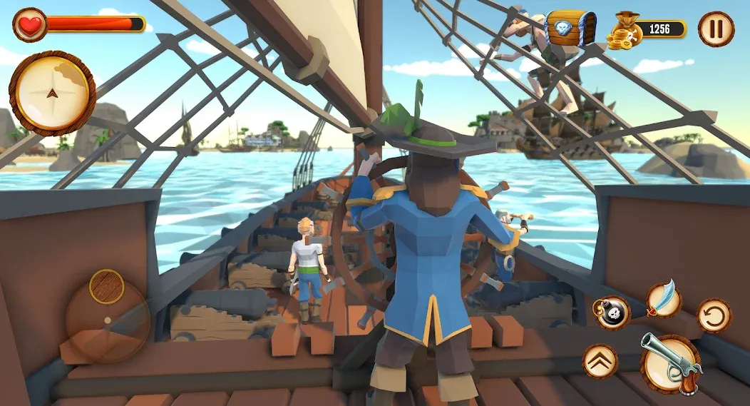 Скачать взломанную Pirate Polygon Caribbean Sea (Пиратская Полигон Карибское море)  [МОД Много монет] — стабильная версия apk на Андроид screen 2