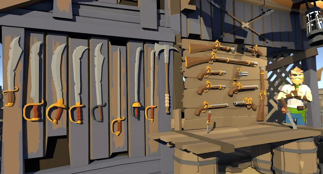 Скачать взломанную Pirate Polygon Caribbean Sea (Пиратская Полигон Карибское море)  [МОД Много монет] — стабильная версия apk на Андроид screen 3