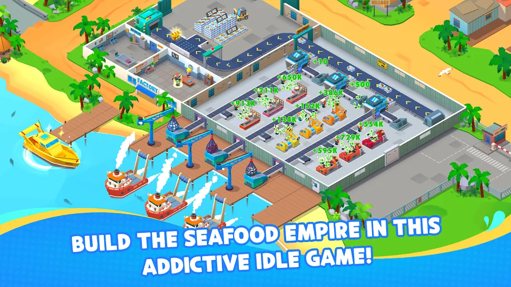 Взлом Seafood Inc — Tycoon, Idle (Айдл Сифуд Инк)  [МОД Много монет] — стабильная версия apk на Андроид screen 1