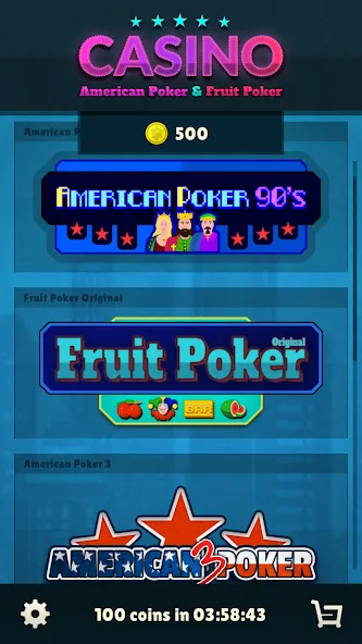 Взлом American Poker 90's Casino  [МОД Mega Pack] — последняя версия apk на Андроид screen 1