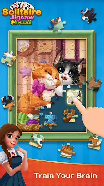 Взлом Solitaire Jigsaw Puzzle (Солитер Пазл)  [МОД Меню] — последняя версия apk на Андроид screen 1