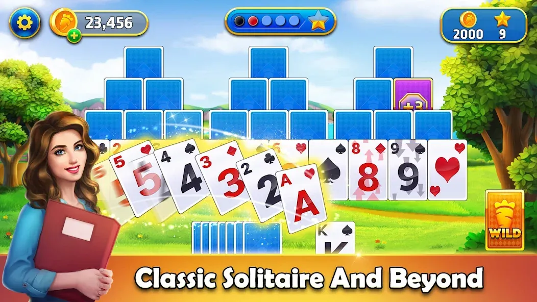 Скачать взломанную Tripeaks Solitaire — Home Town  [МОД Меню] — полная версия apk на Андроид screen 1