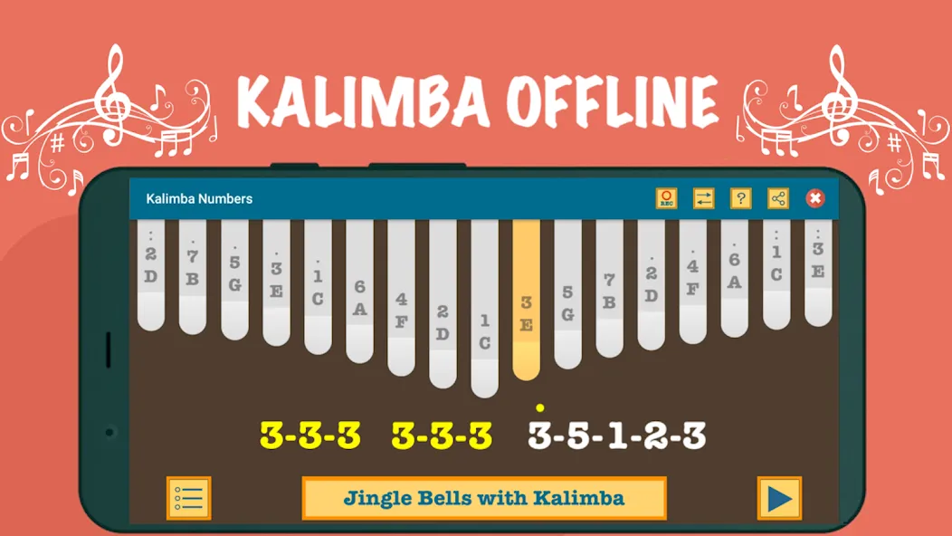 Скачать взлом Kalimba App With Songs Numbers (Калимба приложение с песнями и цифрами)  [МОД Много денег] — стабильная версия apk на Андроид screen 2