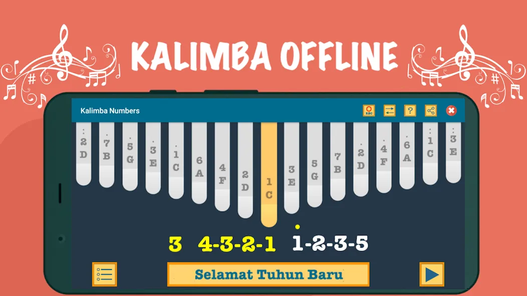 Скачать взлом Kalimba App With Songs Numbers (Калимба приложение с песнями и цифрами)  [МОД Много денег] — стабильная версия apk на Андроид screen 3