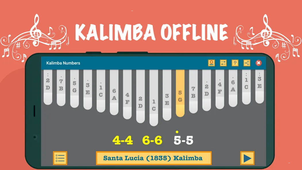 Скачать взлом Kalimba App With Songs Numbers (Калимба приложение с песнями и цифрами)  [МОД Много денег] — стабильная версия apk на Андроид screen 4