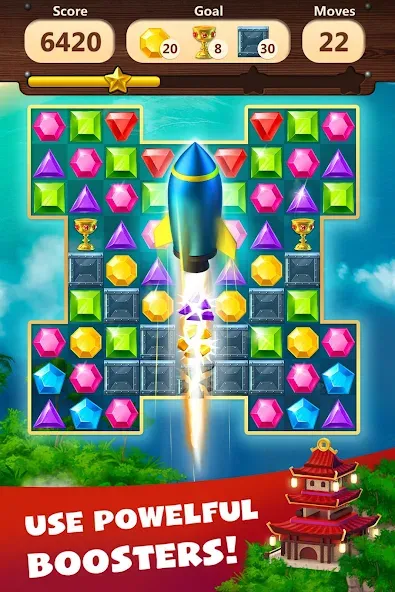 Взломанная Jewels Planet — Match 3 Puzzle  [МОД Mega Pack] — полная версия apk на Андроид screen 4