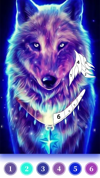 Взломанная Wolf Coloring Book Color Game (Вульф Колоринг Бук Колор Гейм)  [МОД Mega Pack] — последняя версия apk на Андроид screen 1